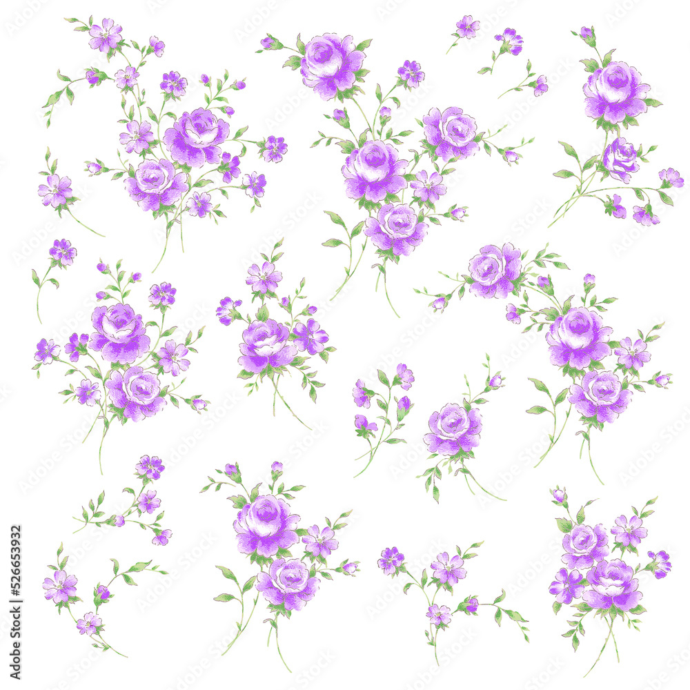 custom made wallpaper toronto digitalBeautiful rose illustration material collection,