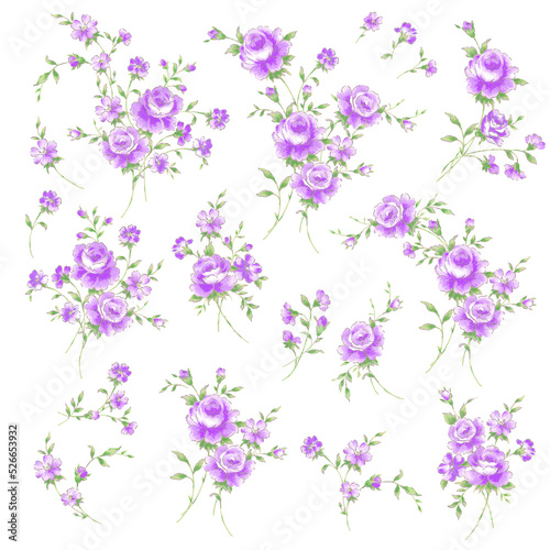 Wallpaper Mural Beautiful rose illustration material collection, Torontodigital.ca