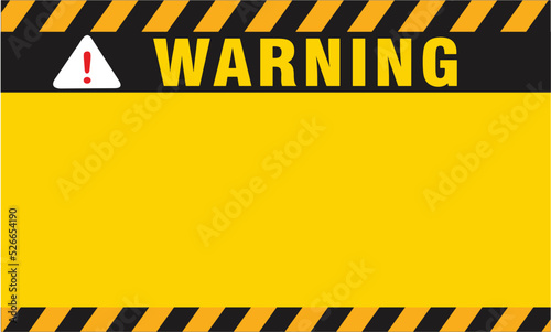 Editable warning empty sign board with text space caution yellow vector. eps.