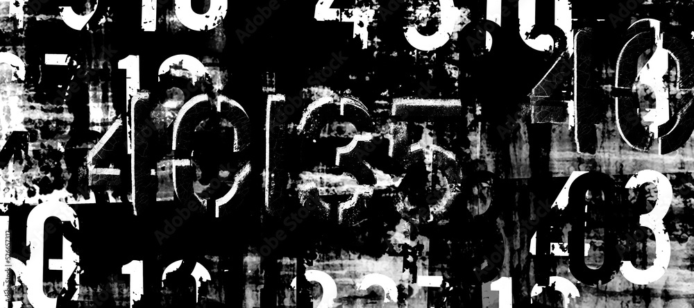 Abstract grunge lettering background. Urban cyber punk wide illustration	