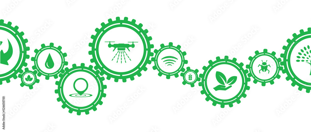 smart farming icons on white background smart farming icons on white background
