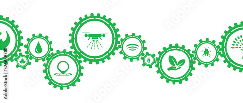 smart farming icons on white background