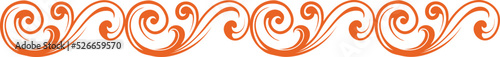 engraved ornament element design for border, editable color