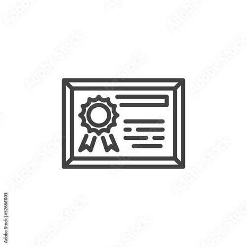 Diploma certificate line icon