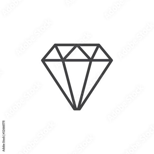 Diamond, brilliant line icon