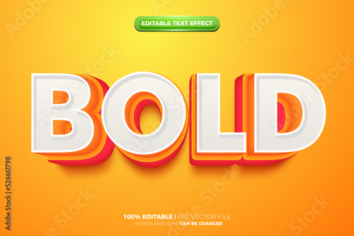 super orange bold 3d editable text effect