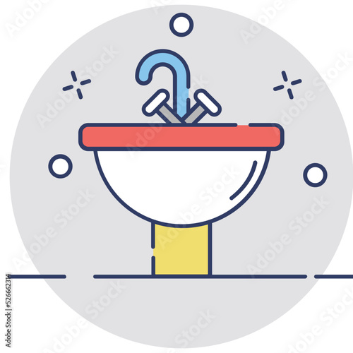 Wash Basin Vector Icon