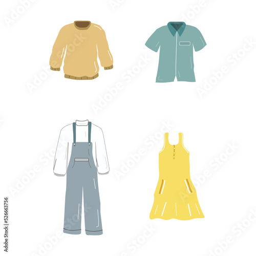 Illustration of a collection of men s and women s clothing