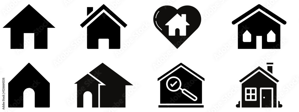 House icons set. Home icon collection. Home flat icon set vector illustration
House icons set. Home icon collection. Home flat icon set vector illustration