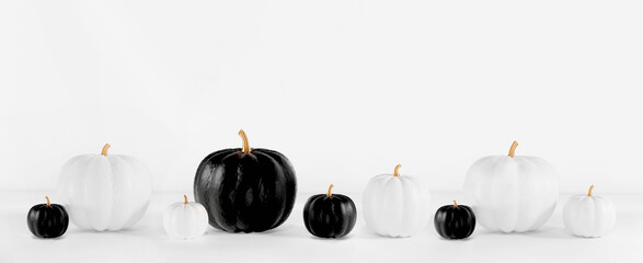 banner holiday halloween pumpkins in light colors with space for text	
