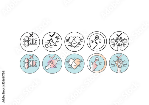 Template vector veterinary icons solution