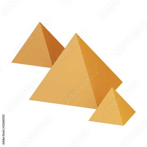 Egypt pyramid 3d rendering isometric icon.