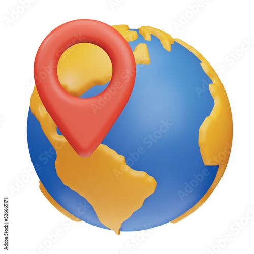 Location map 3d rendering isometric icon.