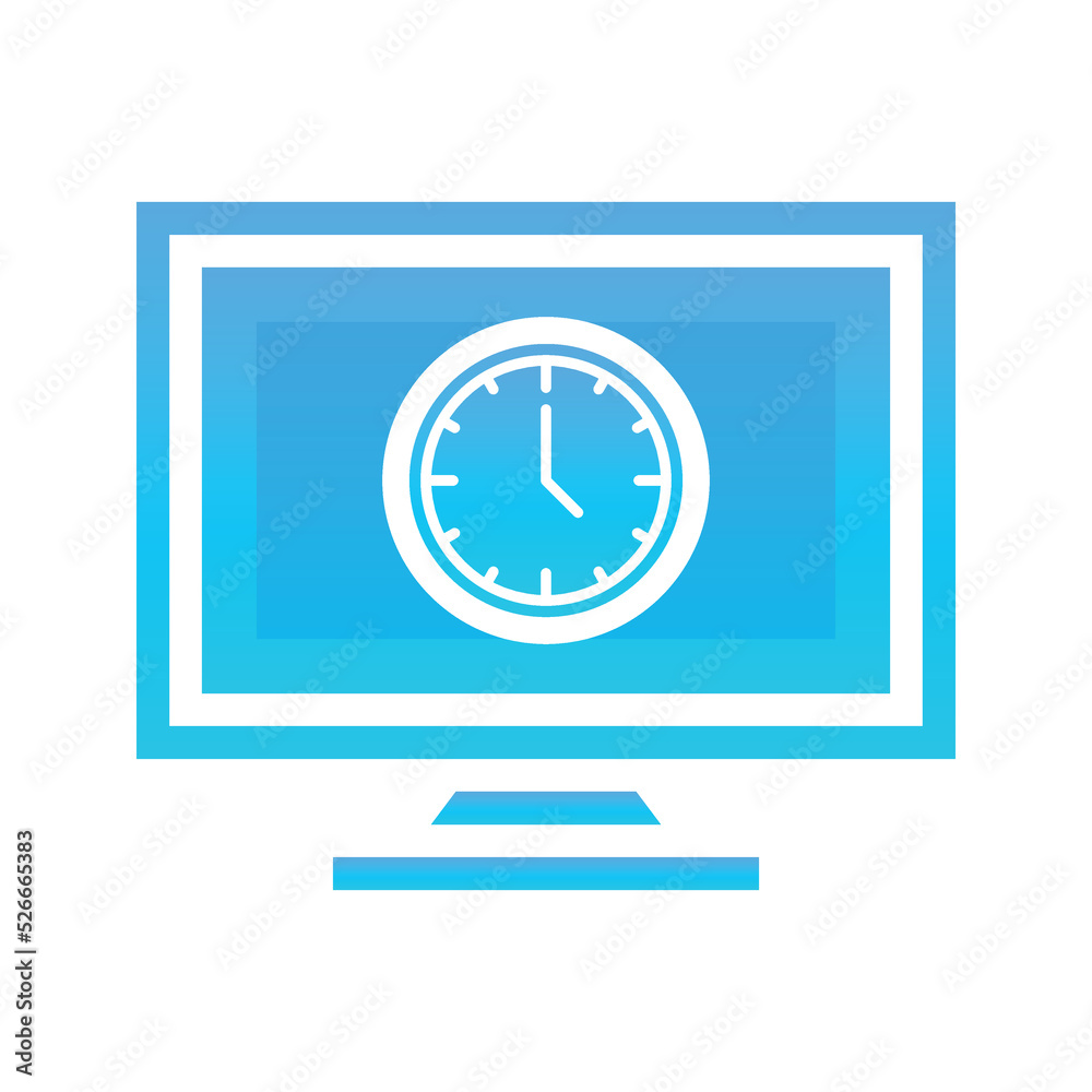 monitor clock logo gradient design template icon element monitor clock logo gradient design template icon element
