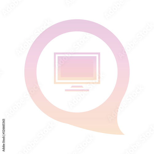 monitor chat logo gradient design template icon element