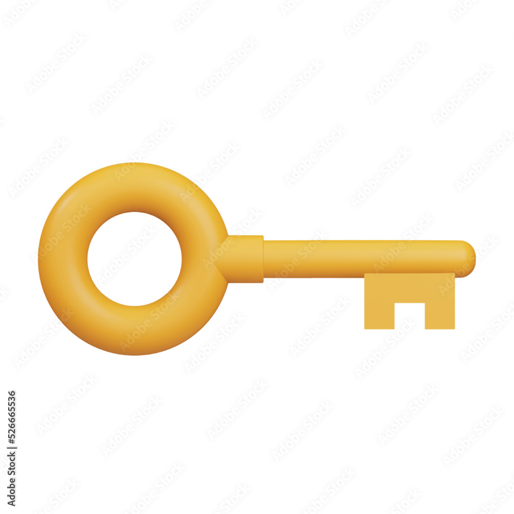 Key 3d rendering isometric icon. Key 3d rendering isometric icon.