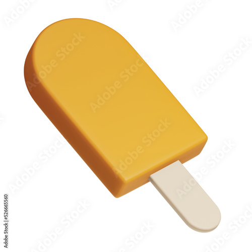 Kulfi ice cream 3d rendering isometric icon.