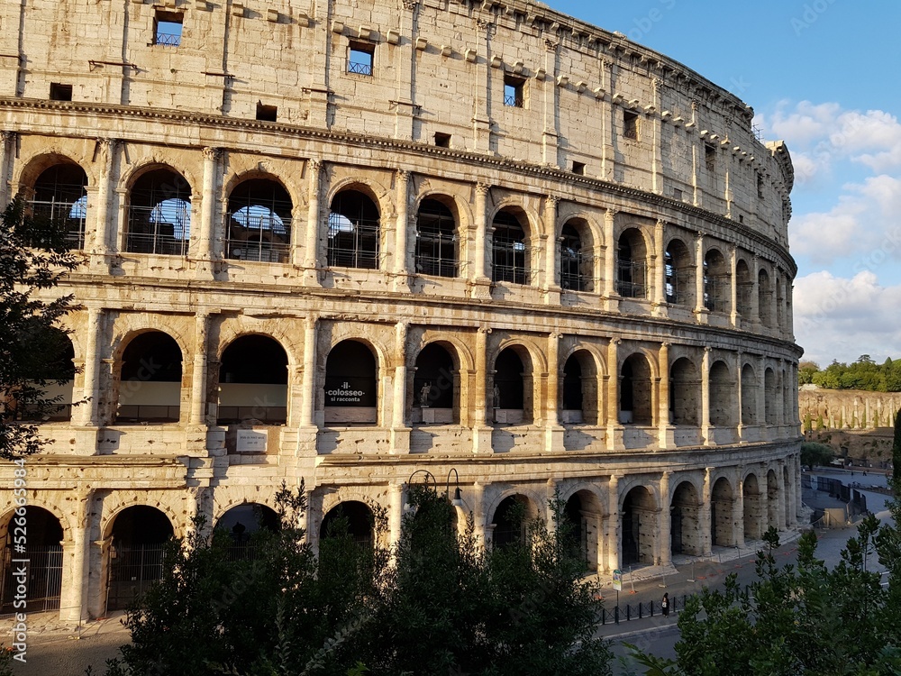 Fototapeta premium The ancient stone walls of the Roman Colosseum