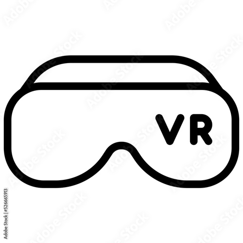 VR glasses icon in detailed outline style