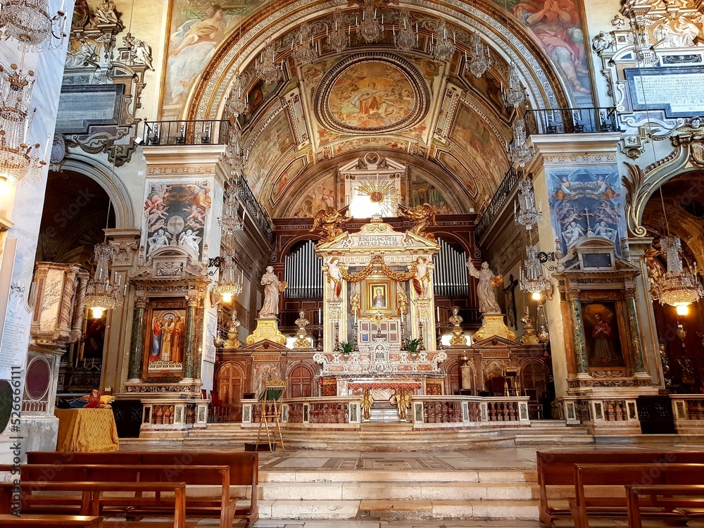 Ancient catholic church in an italian town