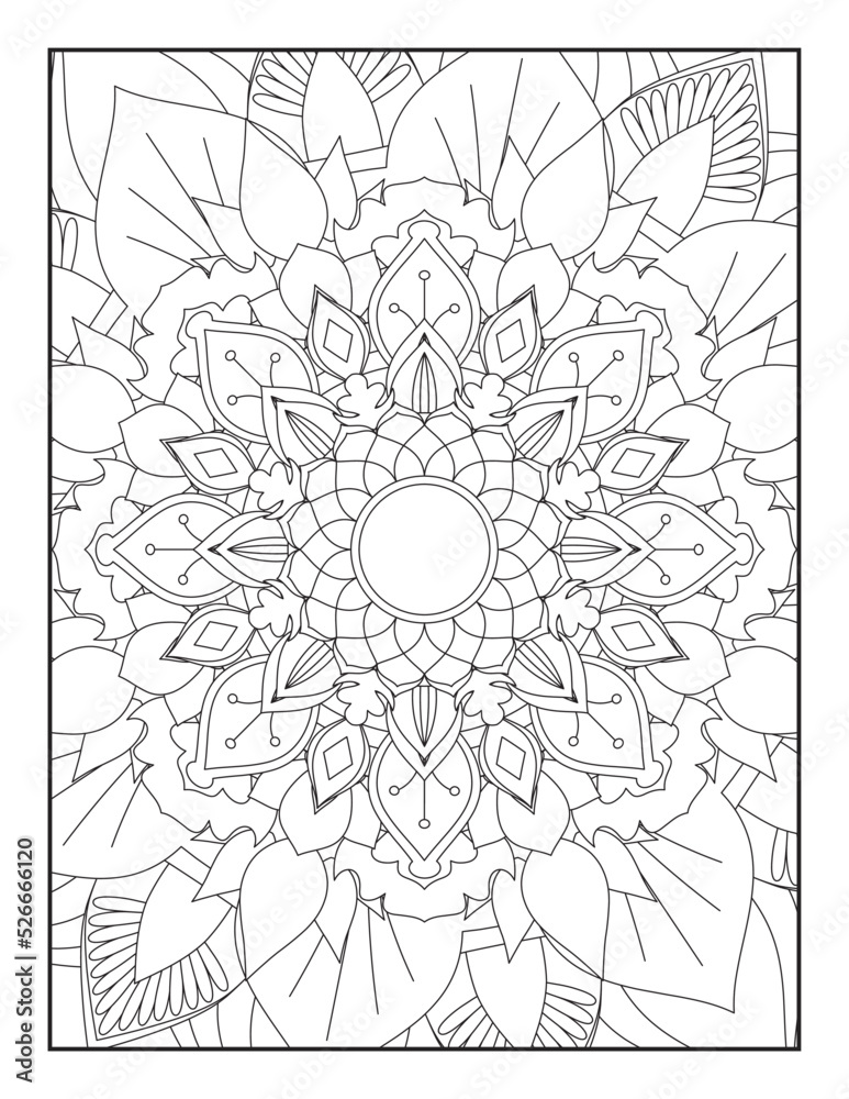 Mandala Coloring Page. Coloring Page Stock Vector | Adobe Stock