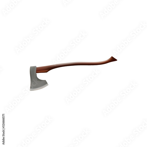axe with long wooden handle