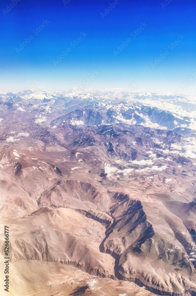 aerial view of snowy mountains - Chile mountains