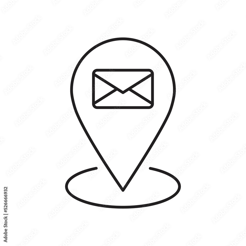 Map pointer. Post office pin. isolate on white background. vector illustration Map pointer. Post office pin. isolate on white background. vector illustration
