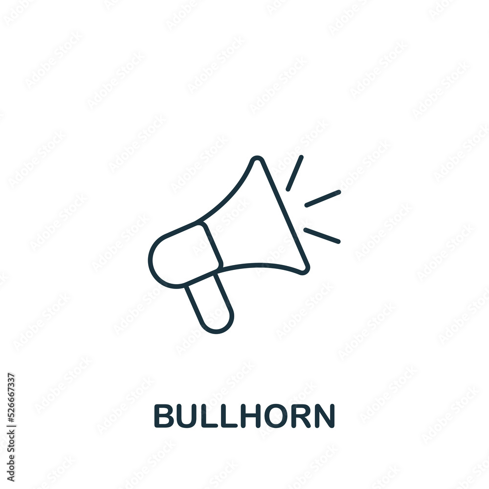 Bullhorn icon. Line simple Success icon for templates, web design and infographics Bullhorn icon. Line simple Success icon for templates, web design and infographics