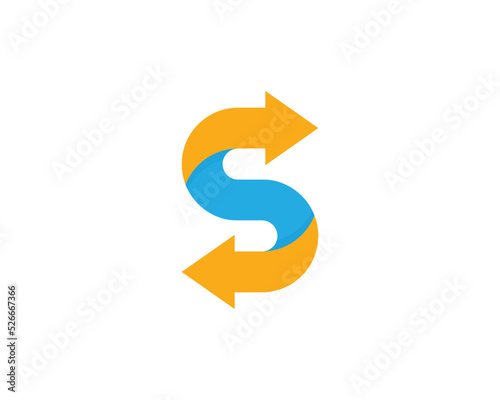 Initial Letter S Arrow Logo Concept icon symbol sign Design Element. Marketing, Logistic, Business Logotype. Vector illustration template