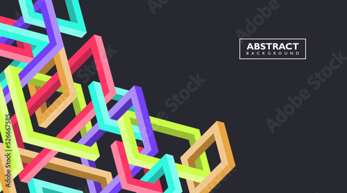 Valokuva Colorful interlocking rectangle and square shapes background