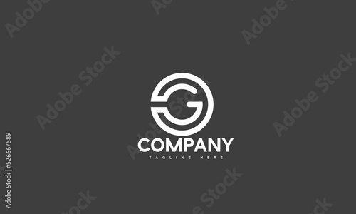 minimal digital letter G logo template