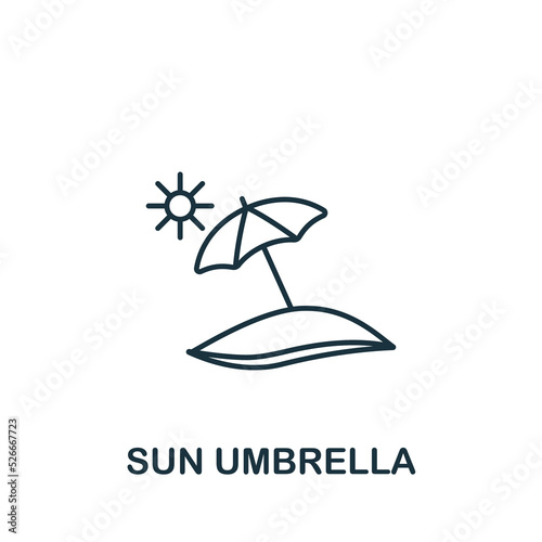 Sun Umbrella icon. Line simple Summer icon for templates, web design and infographics