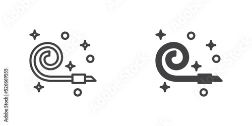 Party blower icon  line and glyph version