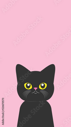 cute cat vector illustration wallpaper 