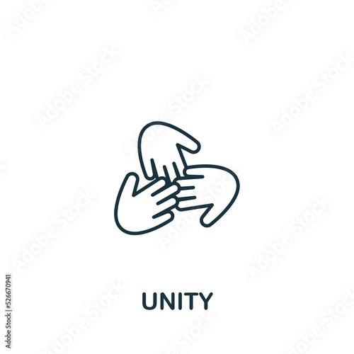 Unity icon. Line simple icon for templates, web design and infographics