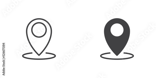 Map marker icon, line and glyph version