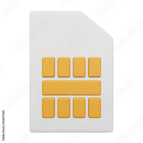 Sim card 3d rendering isometric icon.