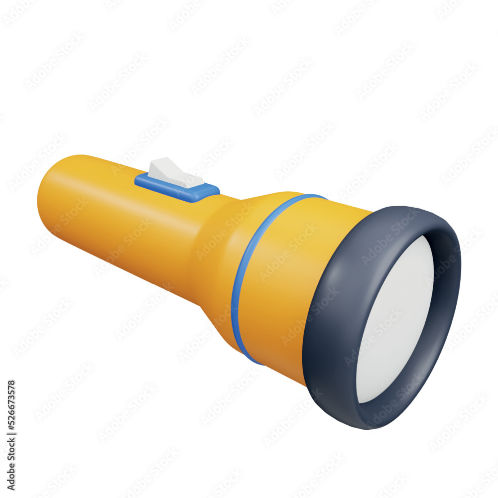 Torch 3d rendering isometric icon.