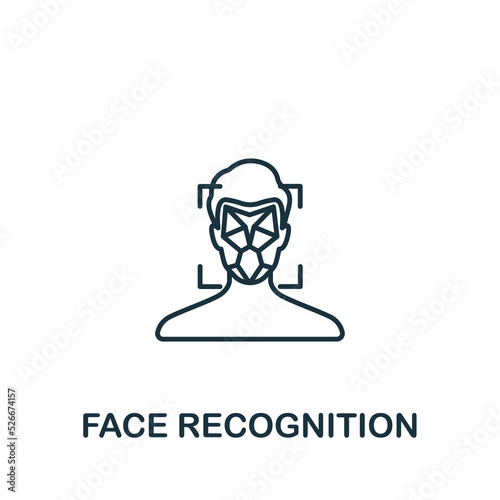 Face Recognition icon. Line simple icon for templates, web design and infographics