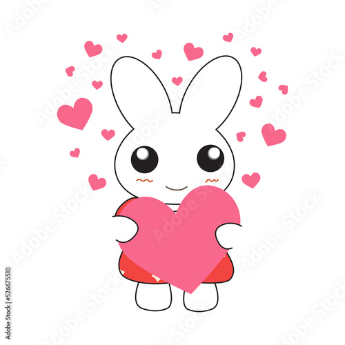 Cute cartoon bunny girl in ...