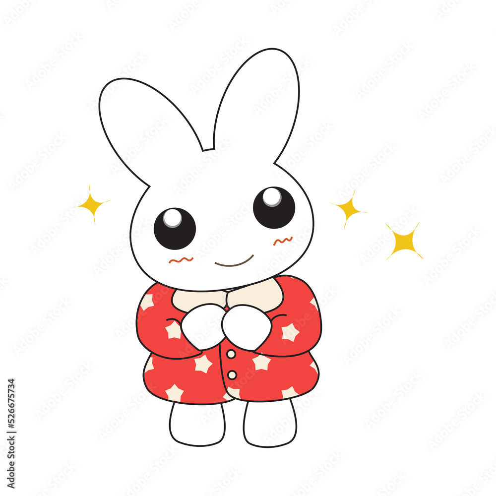 Cute cartoon bunny girl in a pretty pink dress. Cute cartoon bunny girl in a pretty pink dress.