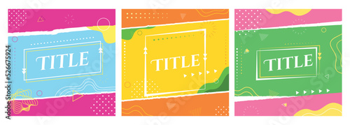 Set of doodle pattern background. Abstract and geometric. Template design for media, brochure, card, print and more. Vector illustration