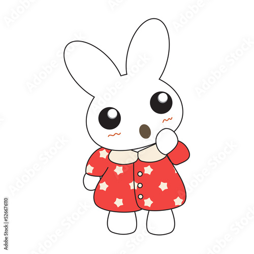 Cute cartoon bunny girl in ...