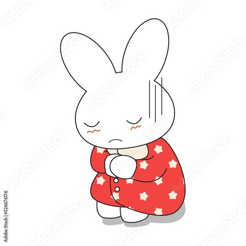 Cute cartoon bunny girl in ...