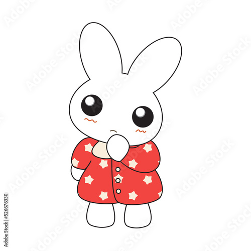 Cute cartoon bunny girl in ...