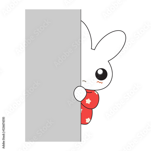 Cute cartoon bunny girl in ...
