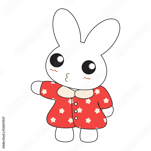 Cute cartoon bunny girl in ...
