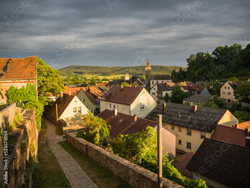 Germany, Bavaria, Nabburg, Town alley and surrounding houses photo