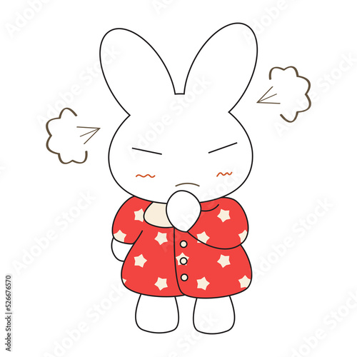 Cute cartoon bunny girl in ...